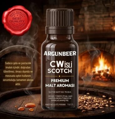 Argunbeer 10 ml İsli İskoç Malt Aroması şişesi, isli meşe meşe fıçısı, bal ve karamel detaylı görsel